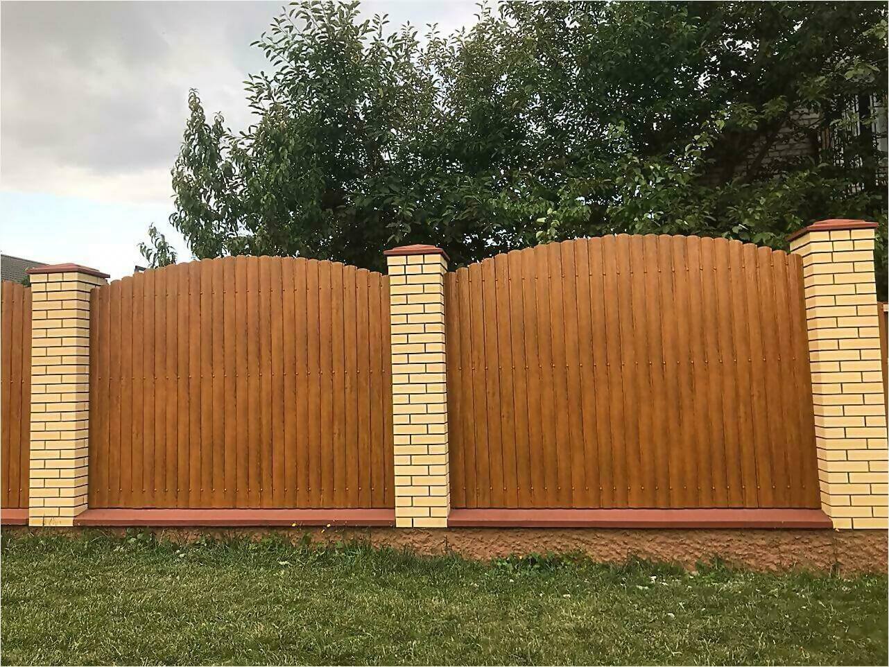 забор из штакетника 80м орех фото3 в Грозном