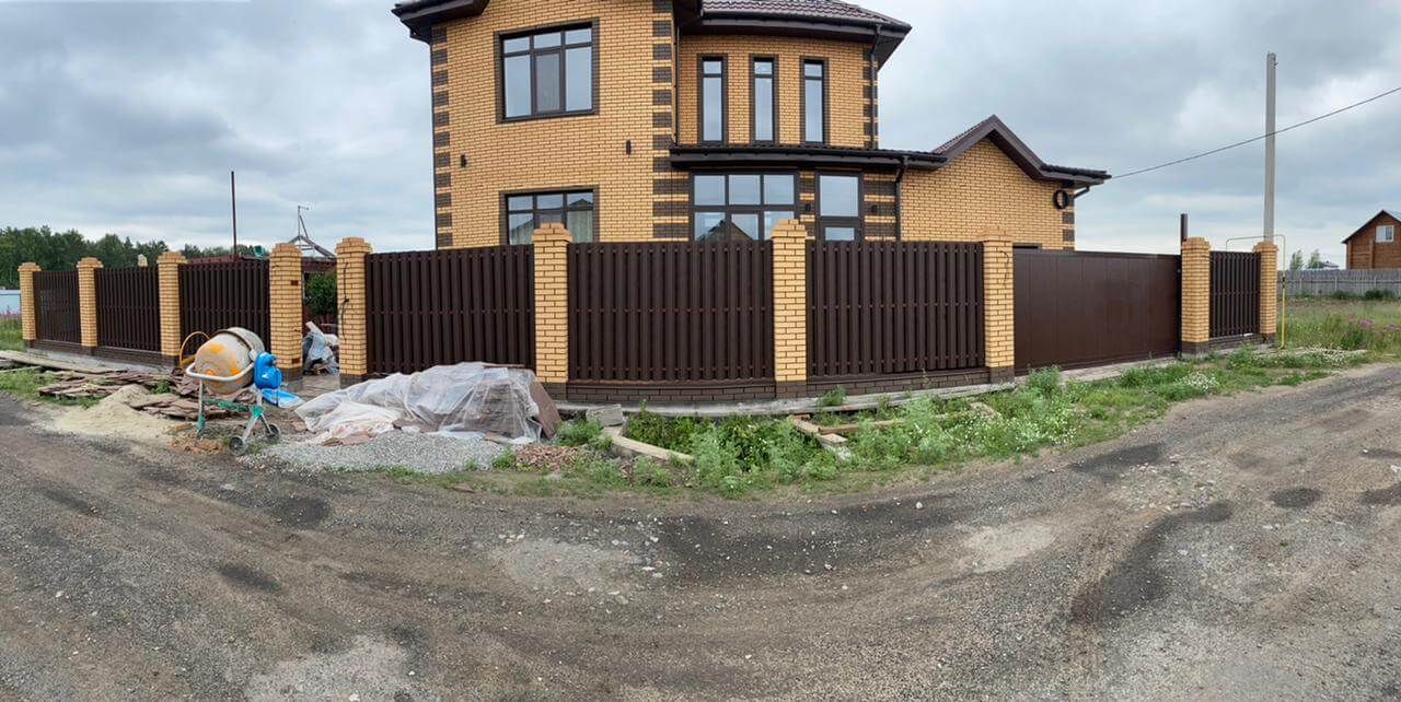 забор из штакетника Шоколад двухсторонний фото1 в Грозном