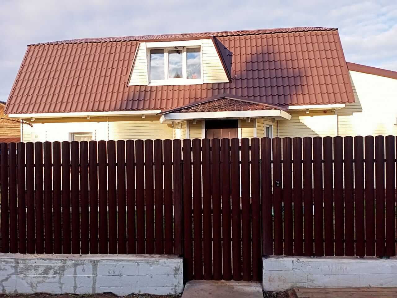 забор из штакетника шоколад фото4 в Грозном