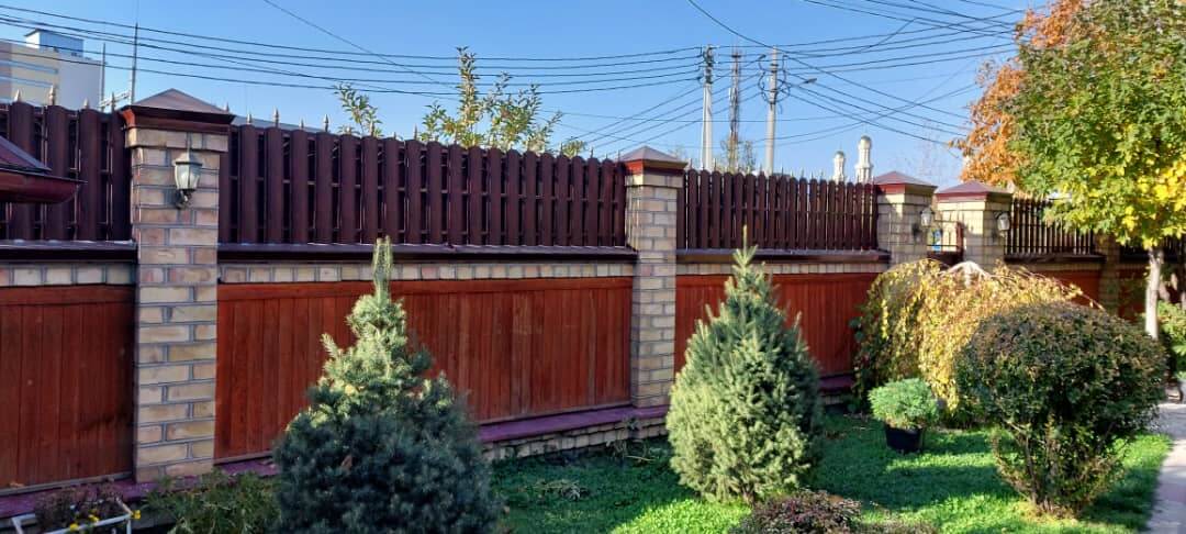 Забор из штакетника 90м Красный Каштан фото1 в Грозном