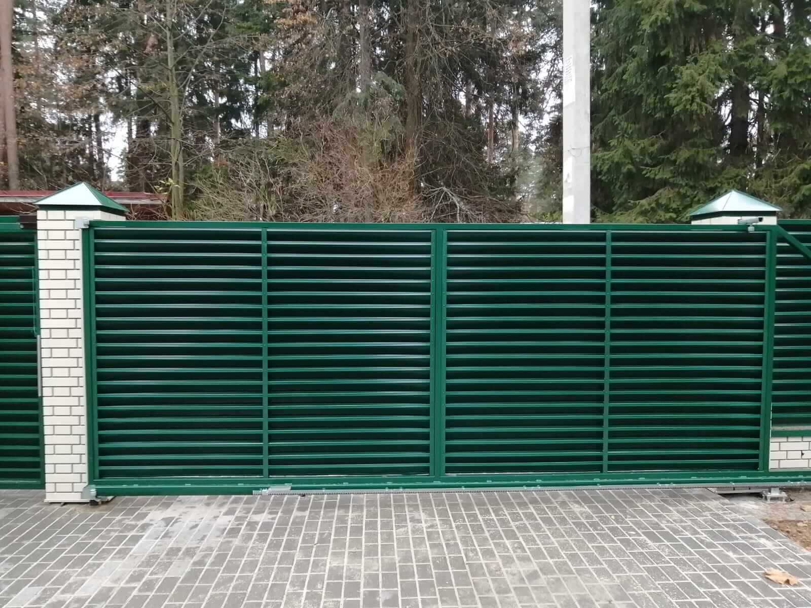 Забор-жалюзи с ламелями ЭКО-Z Зеленый Мох фото3 в Грозном