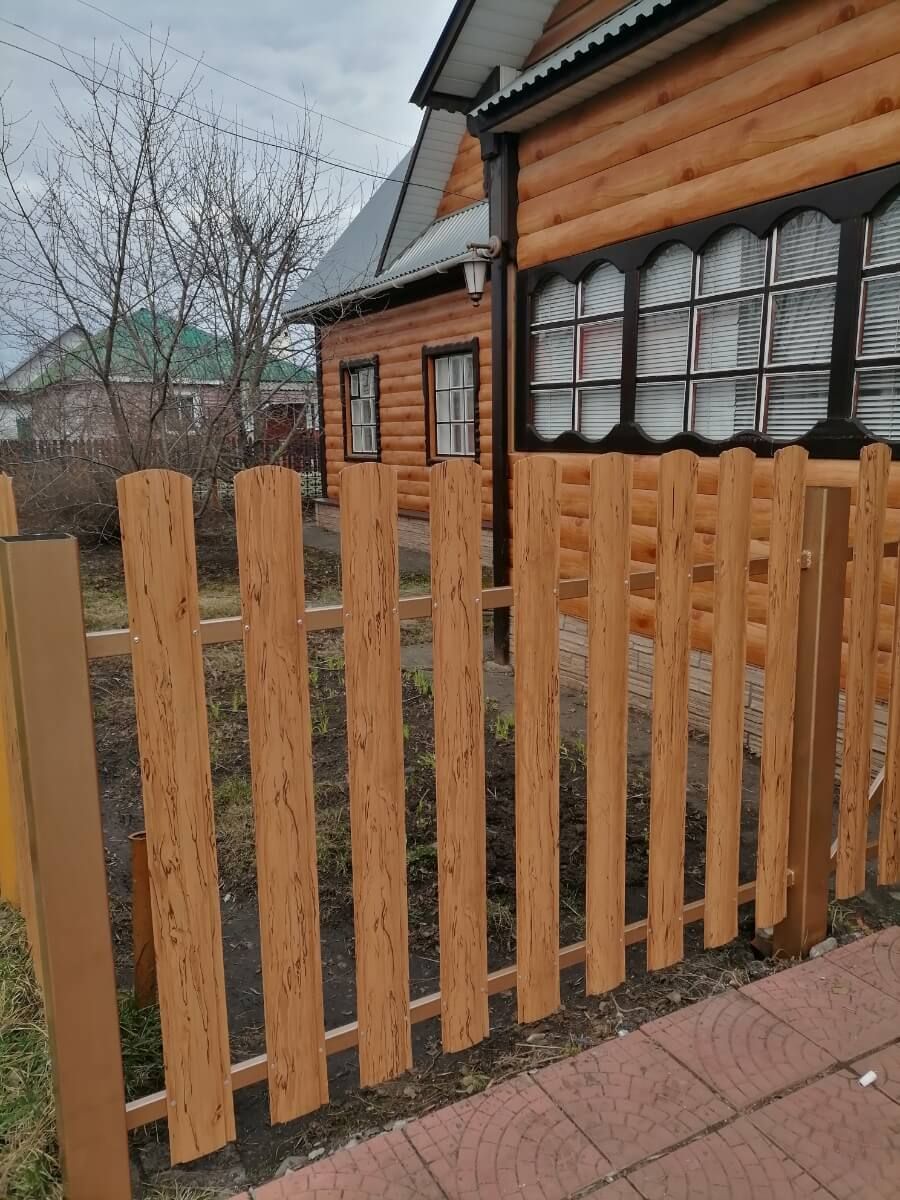 Забор из металлического штакетника 19м Кипарис 2xPrintech двусторонний в Грозном