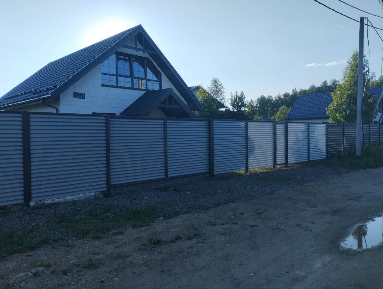 Забор из ламелей еврожалюзи 20м RAL7004 Серый фото 3 в Грозном