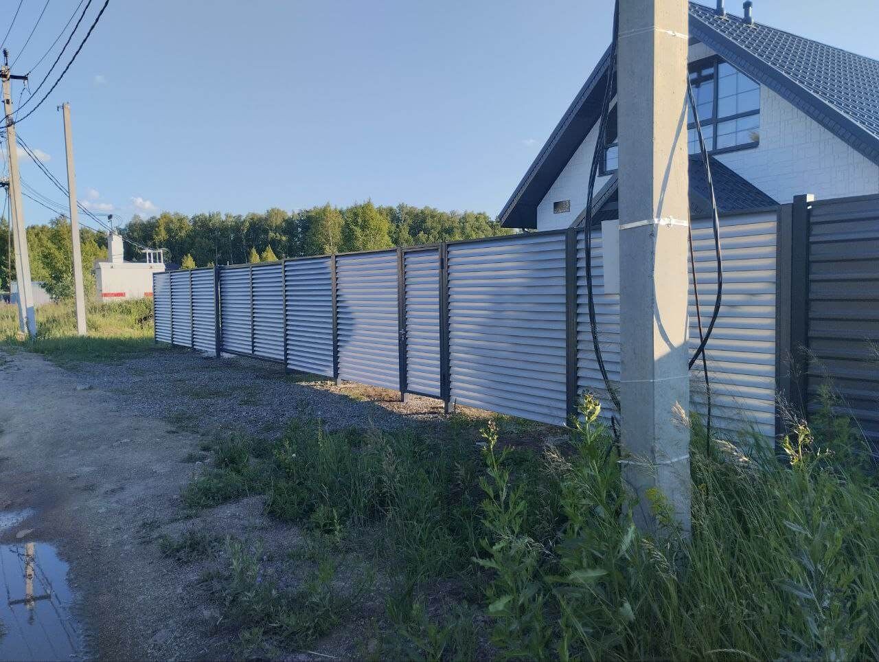Забор из ламелей еврожалюзи 20м RAL7004 Серый фото 2 в Грозном
