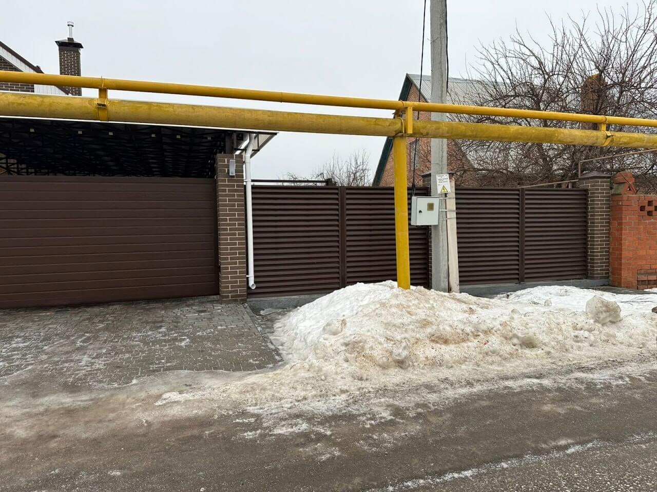 Забор-жалюзи из ламелей еврожалюзи 47м Мореный Дуб Printech фото 1 в Грозном