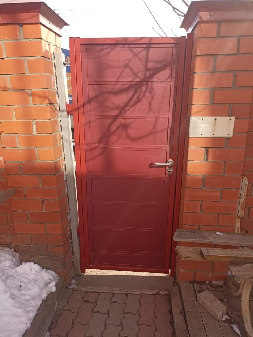 Ворота и калитка из металлопланкена 4м RAL3005 Красное Вино, Стальной Бархат фото 2 в Грозном