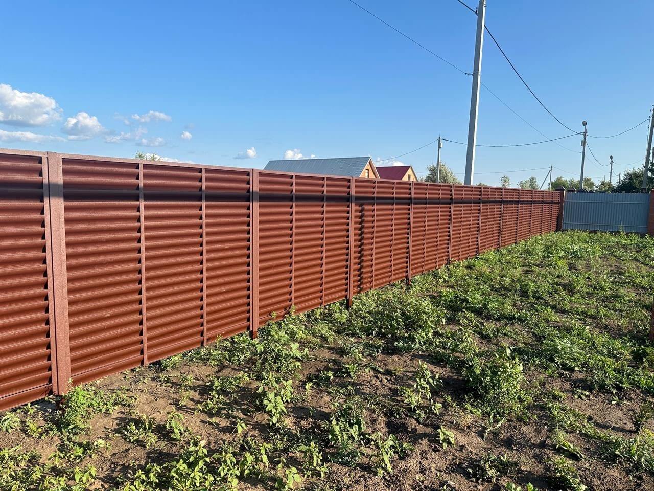 Забор из ламелей Еврожалюзи 53м RAL8017/8017 Шоколад двусторонний МАТТЕ в Грозном